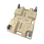 超高分子ポリエチレン製静音エラストマースタッキング式平台車【CASANEL4560F】台車裏面クリックで拡大表示