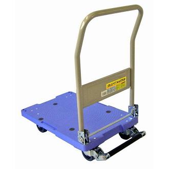 樹脂製折りたたみハンドル微音手押し台車【DSK-101B】クリックで拡大表示