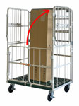 上下観音扉付きカゴ台車コンビテナーWKRC80-PI(HA)跳ね上げ式中間棚跳ね上げ画像クリックで拡大表示